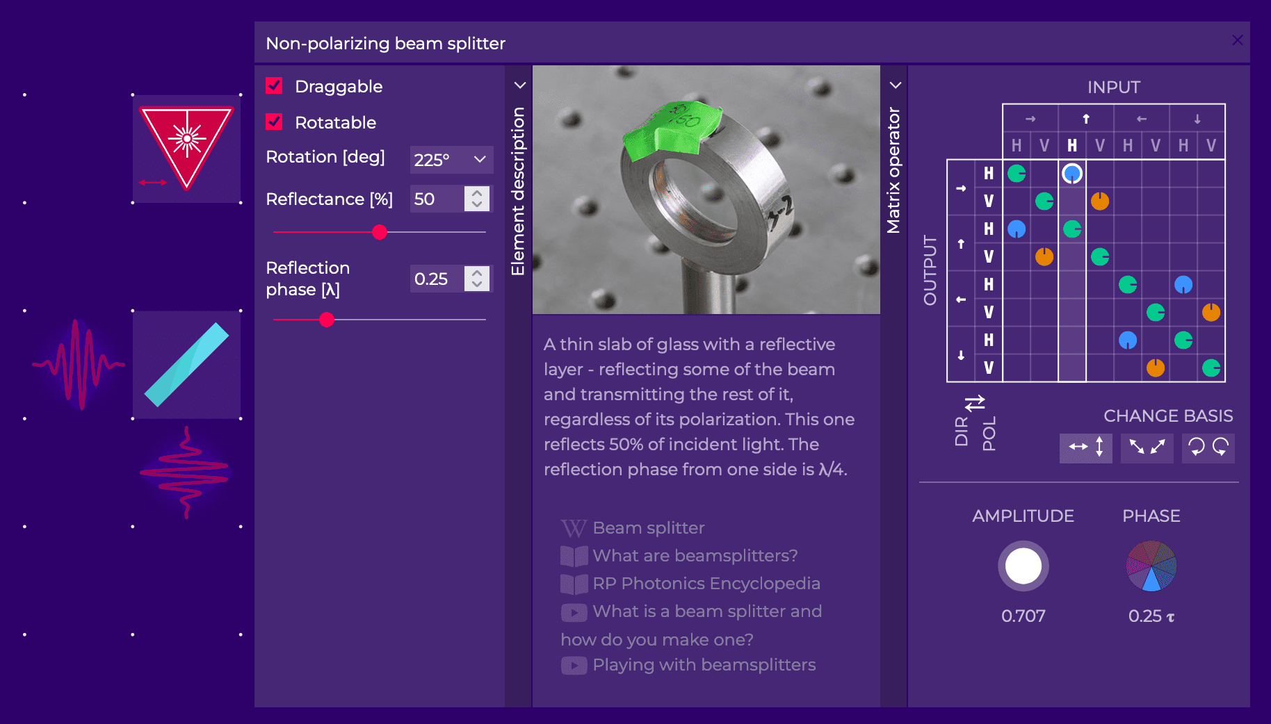 Virtual Lab by Quantum Flytrap - element description screenshot